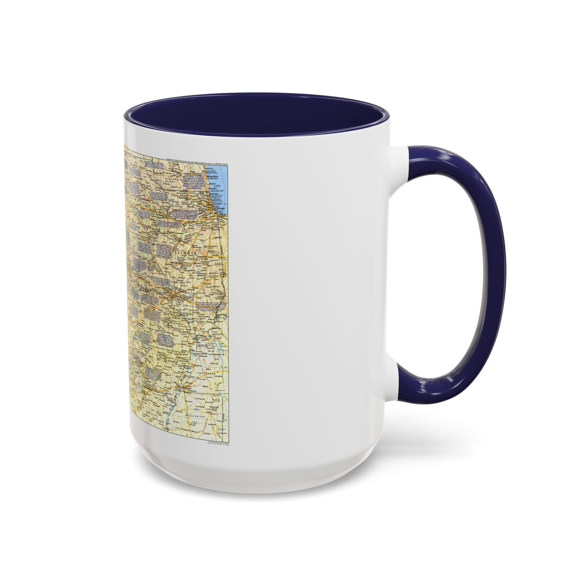 USA - Central Plains 1 (1985) (Map) Accent Coffee Mug