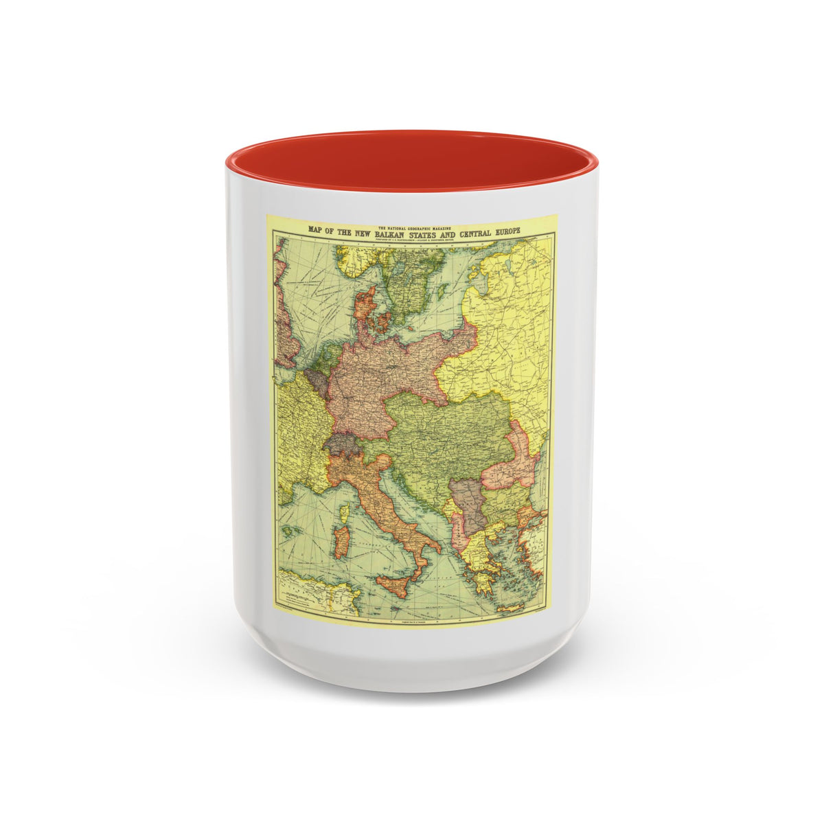 Europe, Central & the Balkan States (1915) (Map) Accent Coffee Mug