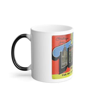 Greetings from Tulsa Oklahoma (Greeting Postcards) Color Changing Mug 11oz