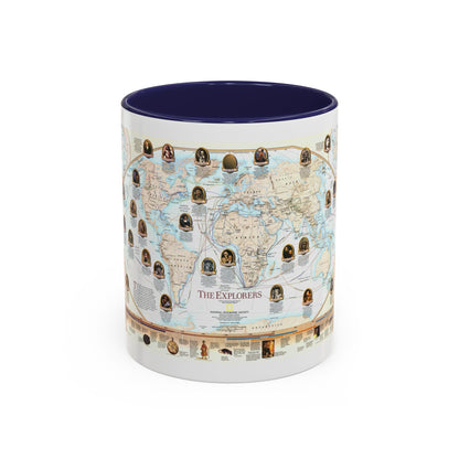 World Map - Explorers (1998) (Map) Accent Coffee Mug