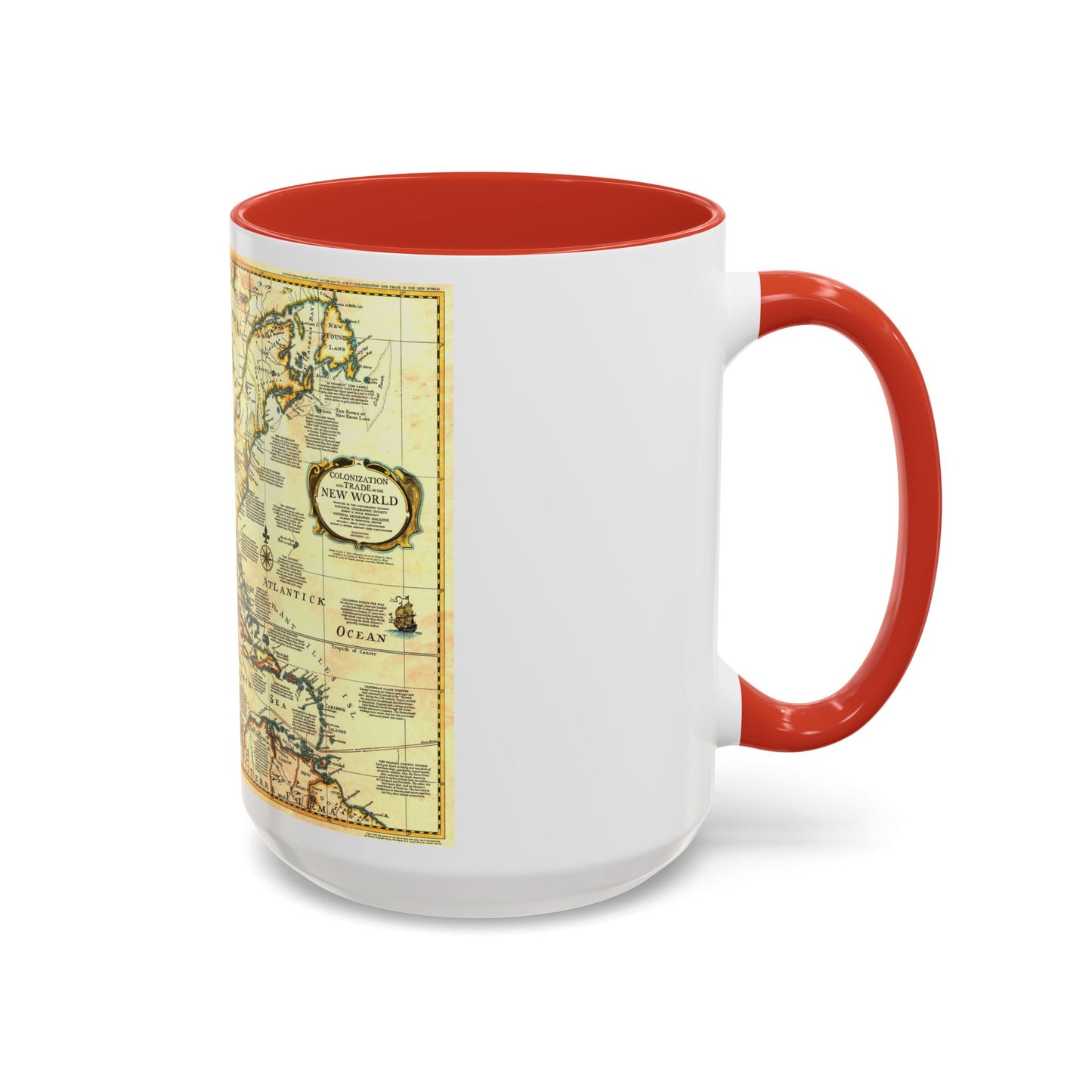 North America - Colonization and Trade (1977) (Map) Accent Coffee Mug