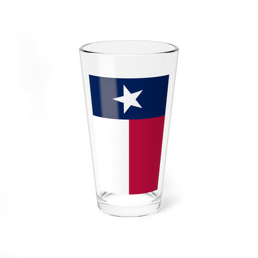 Flag of Texas proper vertical display (United States) Pint Glass 16oz