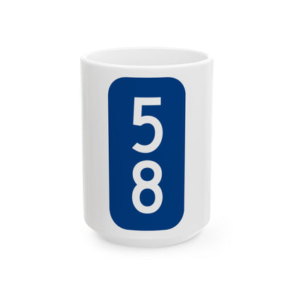 Warren County 58 NY tab (New York) (Road Sign) White Coffee Mug