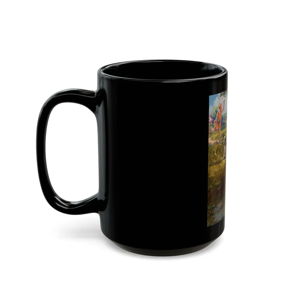 Boy Fishing - Black Coffee Mug-Go Mug Yourself