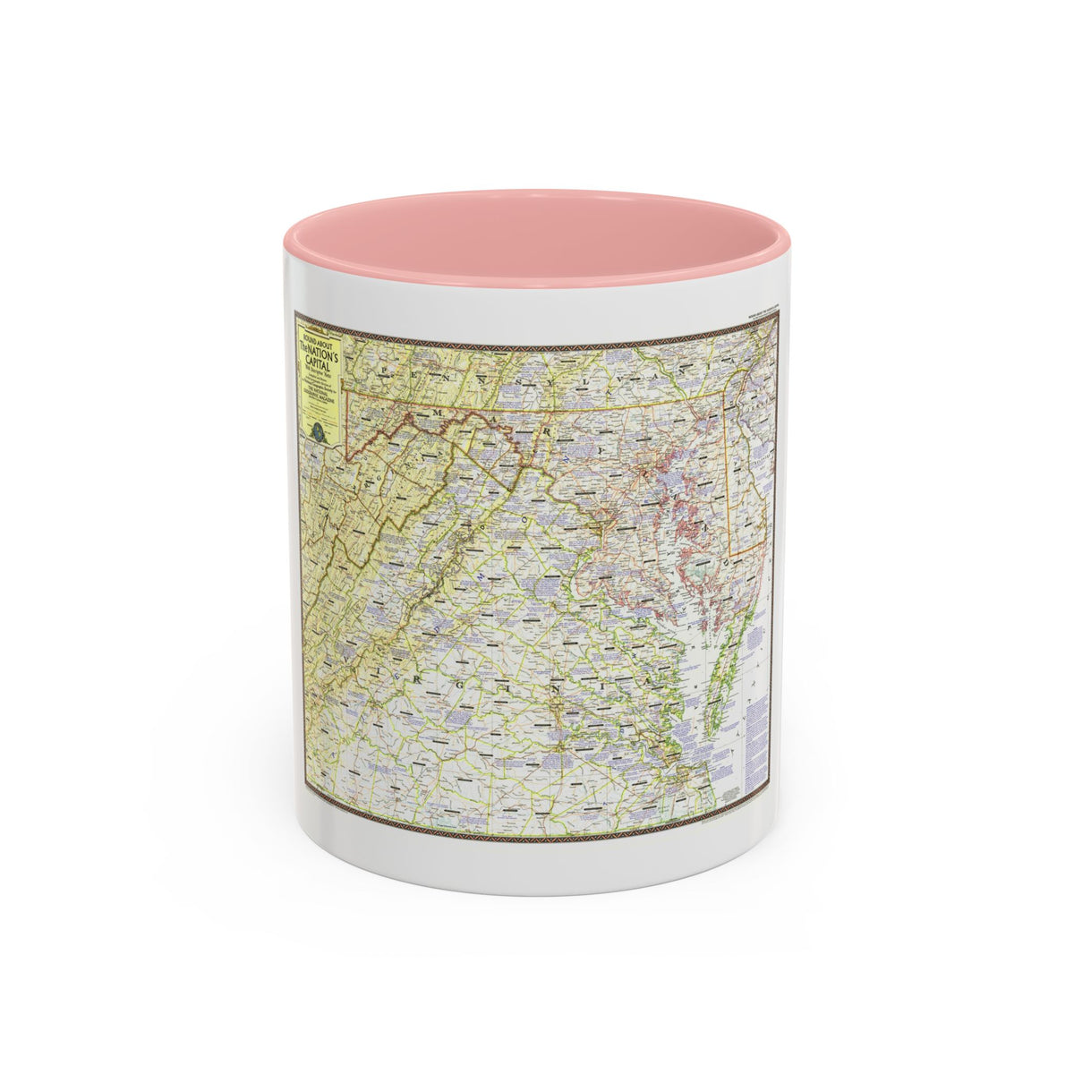 USA - Round About the Nation's Capital (1956) (Map) Accent Coffee Mug