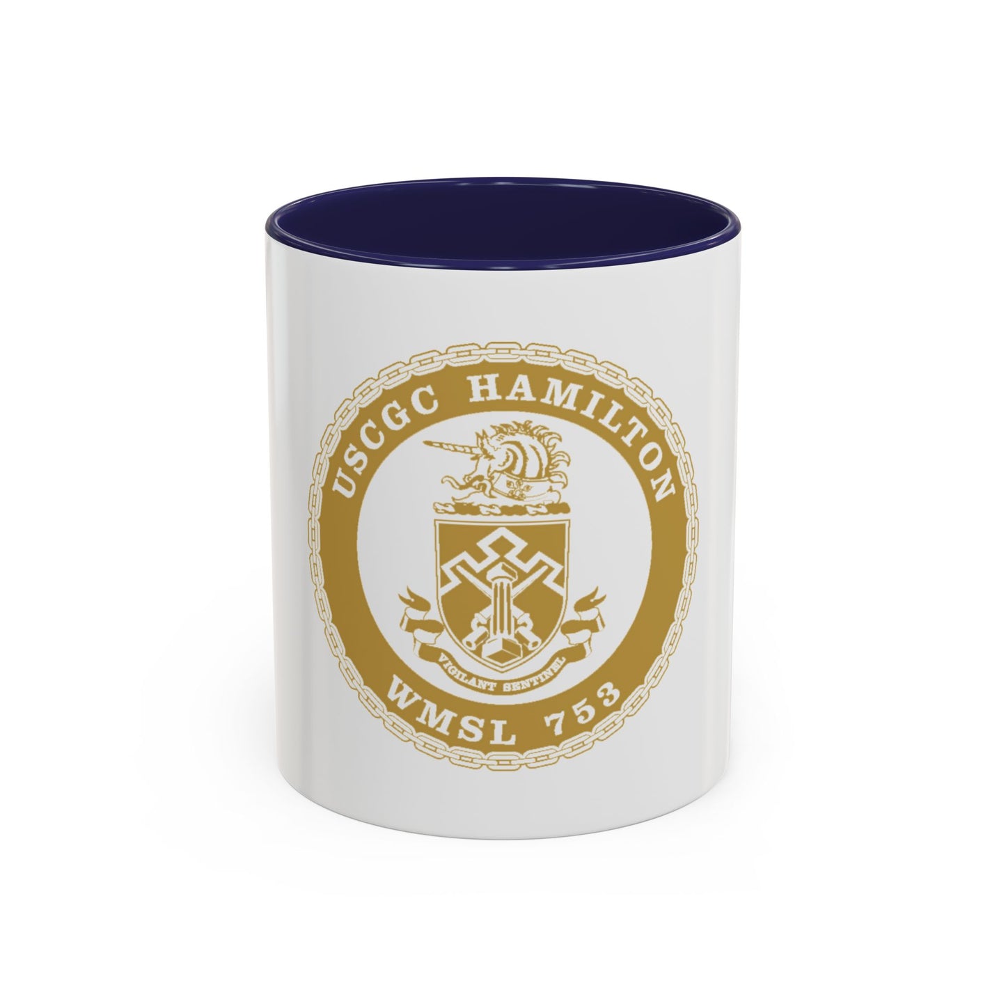 USCGC Hamilton WMSL 753 GOLD (U.S. Coast Guard) Accent Coffee Mug