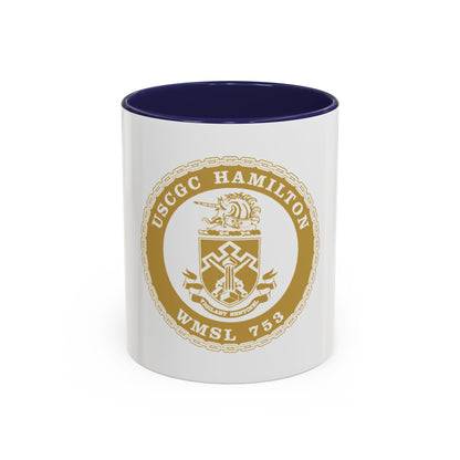 USCGC Hamilton WMSL 753 GOLD (U.S. Coast Guard) Accent Coffee Mug