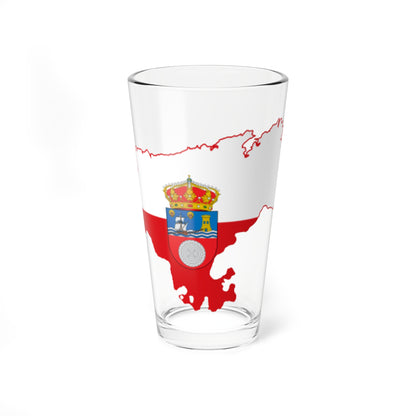 Flag map of Cantabria (Spain) Pint Glass 16oz