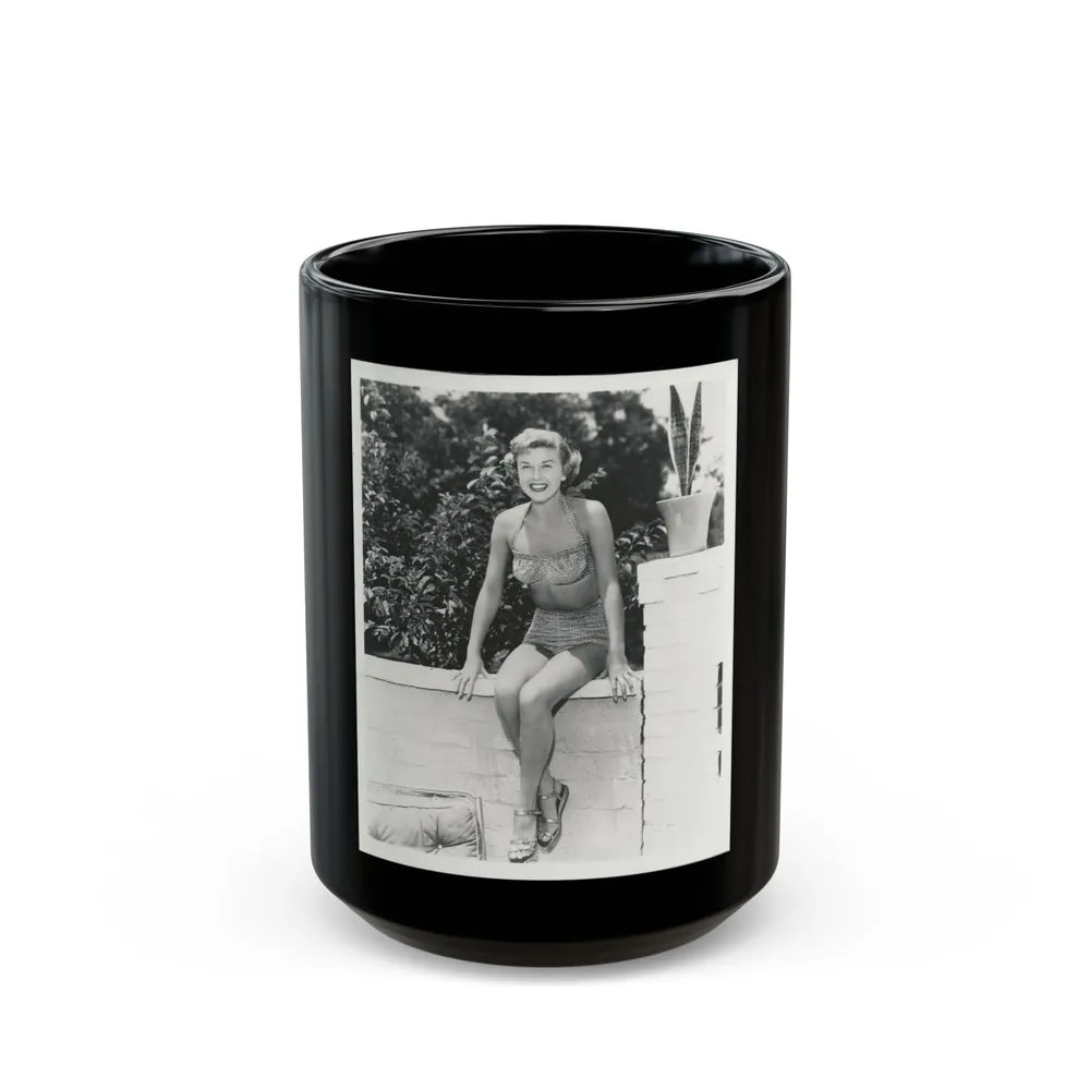 Doris Day #120 (Vintage Female Icon) Black Coffee Mug-15oz-Go Mug Yourself