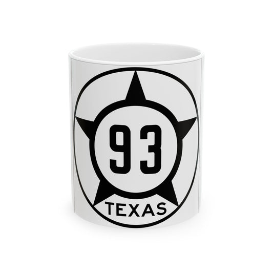Old Texas 93 (Texas) (Road Sign) White Coffee Mug