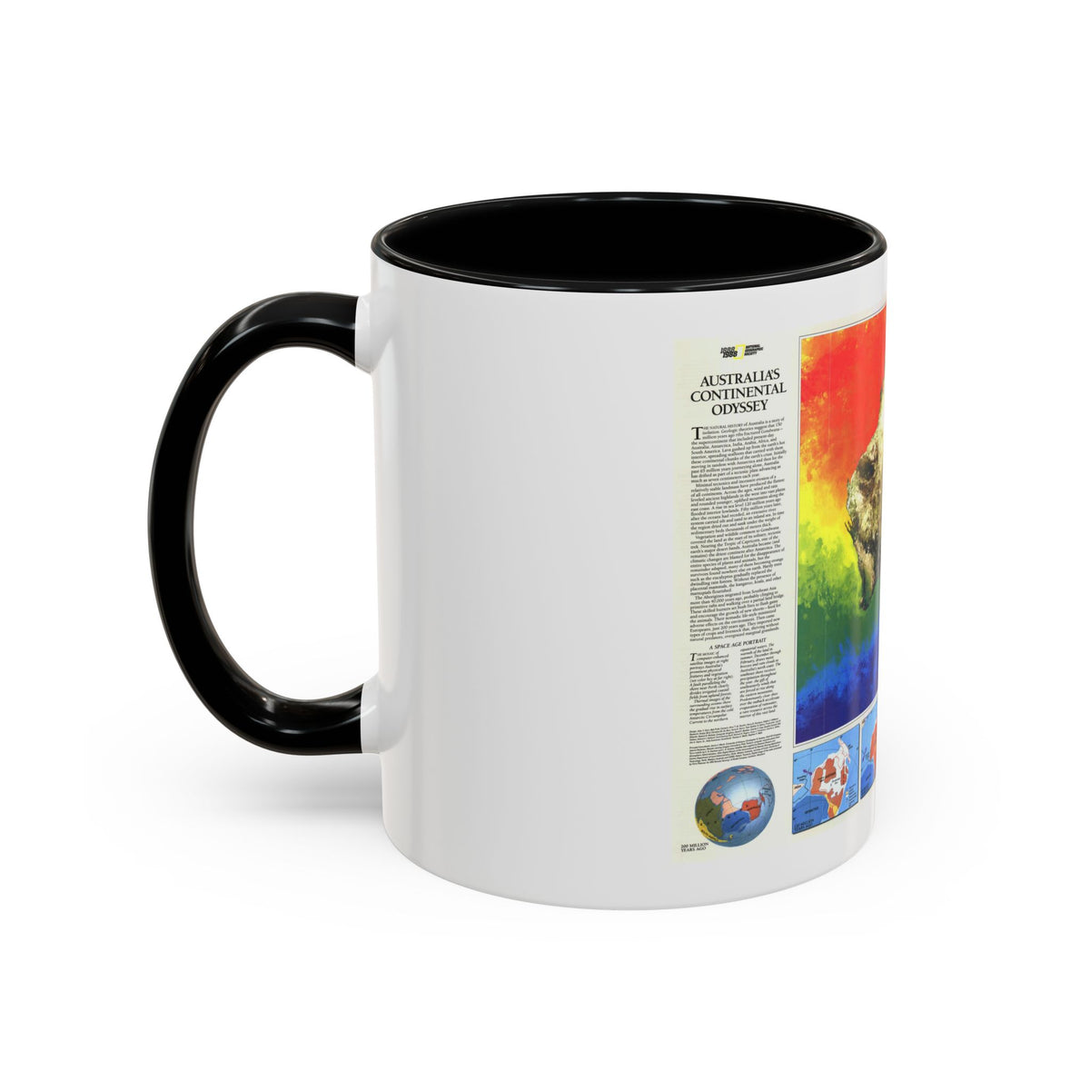 Australia's Continental Odyssey (1988) (Map) Accent Coffee Mug