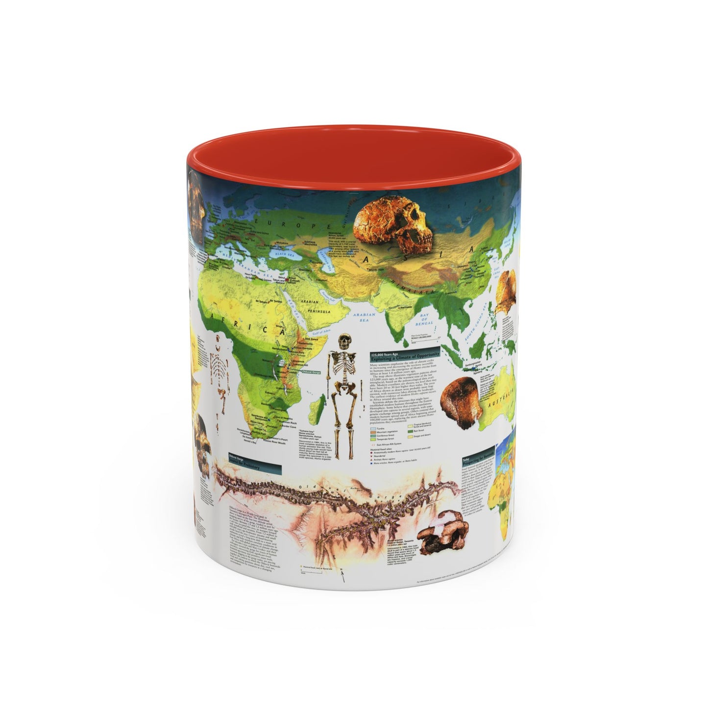 World Map - Dawn of Humans (1997) (Map) Accent Coffee Mug