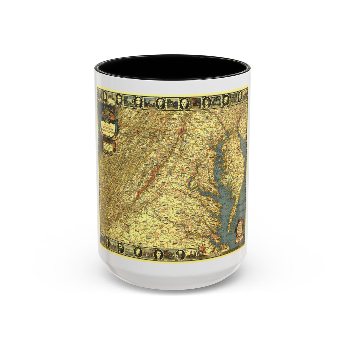 USA - Washington, Historic and Scenic (1939) (Map) Accent Coffee Mug