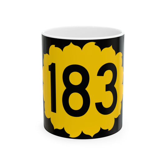 K-183 (Kansas) (Road Sign) White Coffee Mug