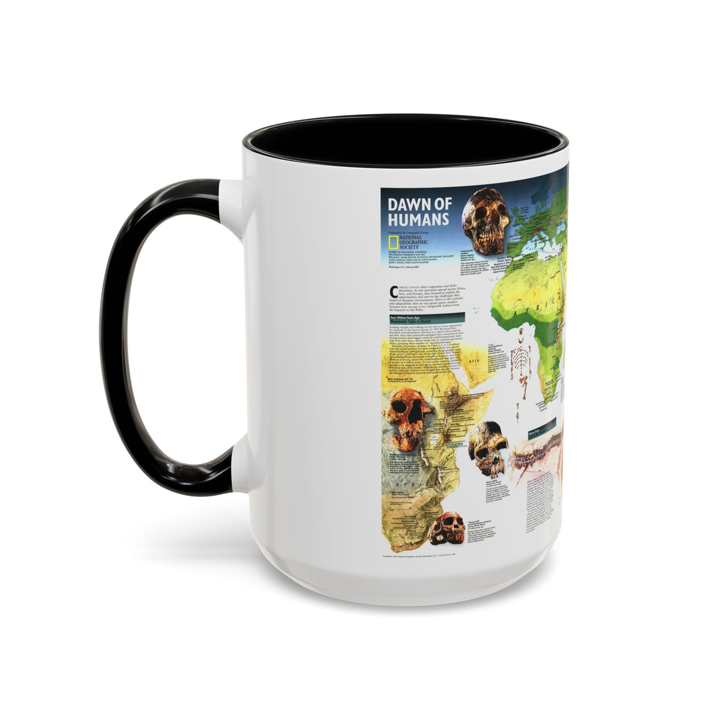 World Map - Dawn of Humans (1997) (Map) Accent Coffee Mug