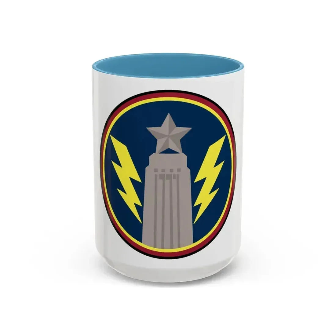 147th OS Sq. (U.S. Air Force) Accent Coffee Mug 15oz Light Blue - Go Mug Yourself