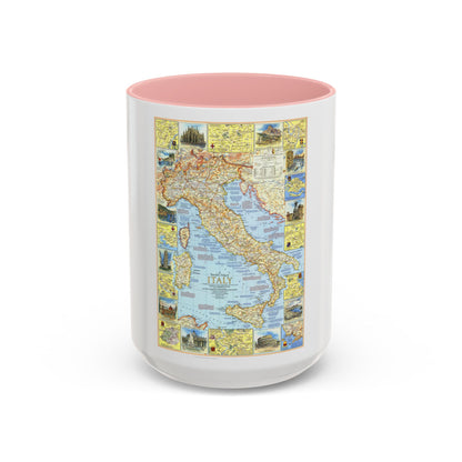 Italy - A Traveller's Map 1 (1970) (Map) Accent Coffee Mug