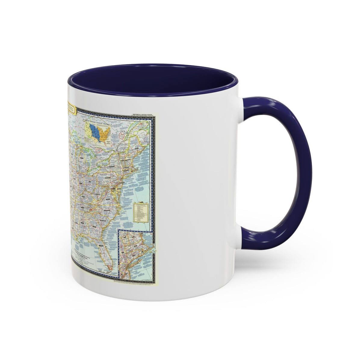 USA - An Historical Map (1953) (Map) Accent Coffee Mug