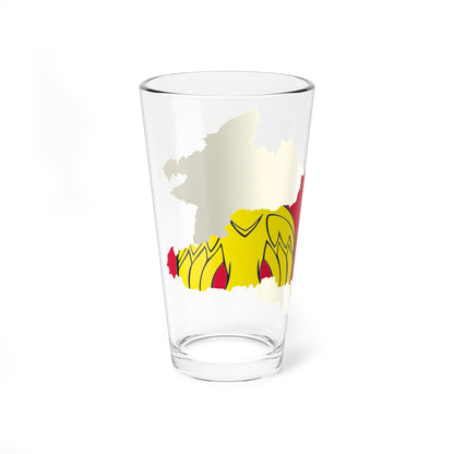 Flag-map of Kirovohrad Oblast (Ukraine) Pint Glass 16oz