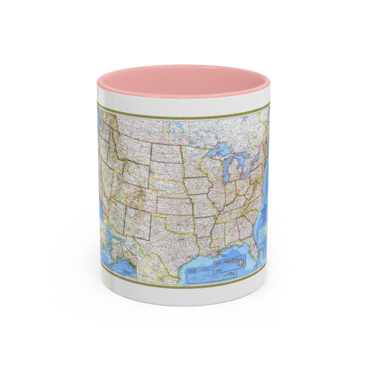 USA - The United States (1976) (Map) Accent Coffee Mug