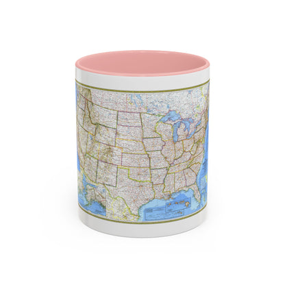 USA - The United States (1976) (Map) Accent Coffee Mug