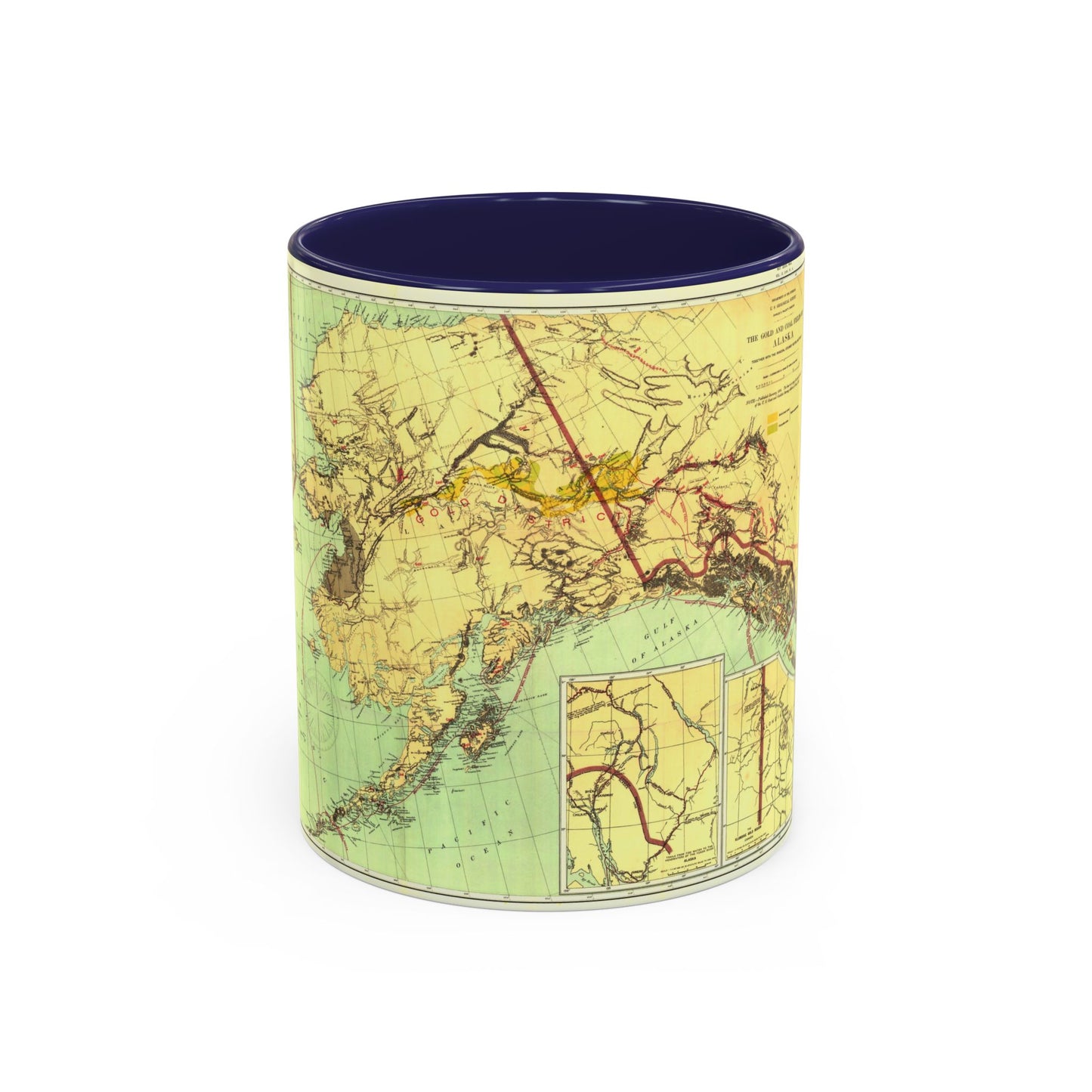 Alaska - The Gold & Coal Fields (1898) (Map) Accent Coffee Mug