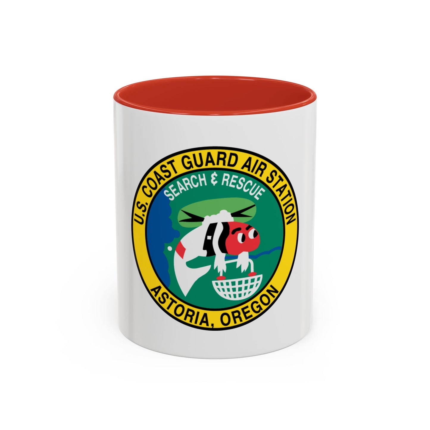 USCG Air Station Astoria (U.S. Coast Guard) Accent Coffee Mug