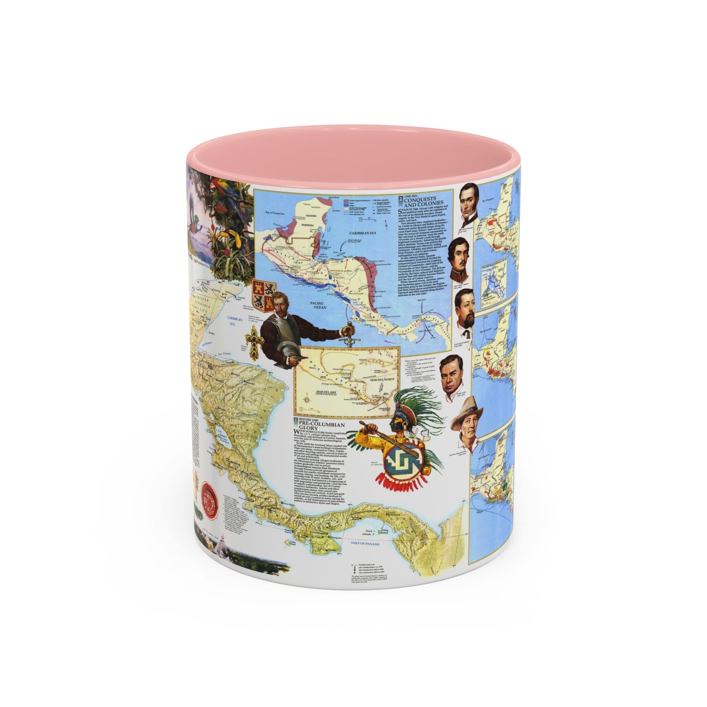 Tasse à café décorative Amérique centrale passée et présente (1986) (carte)