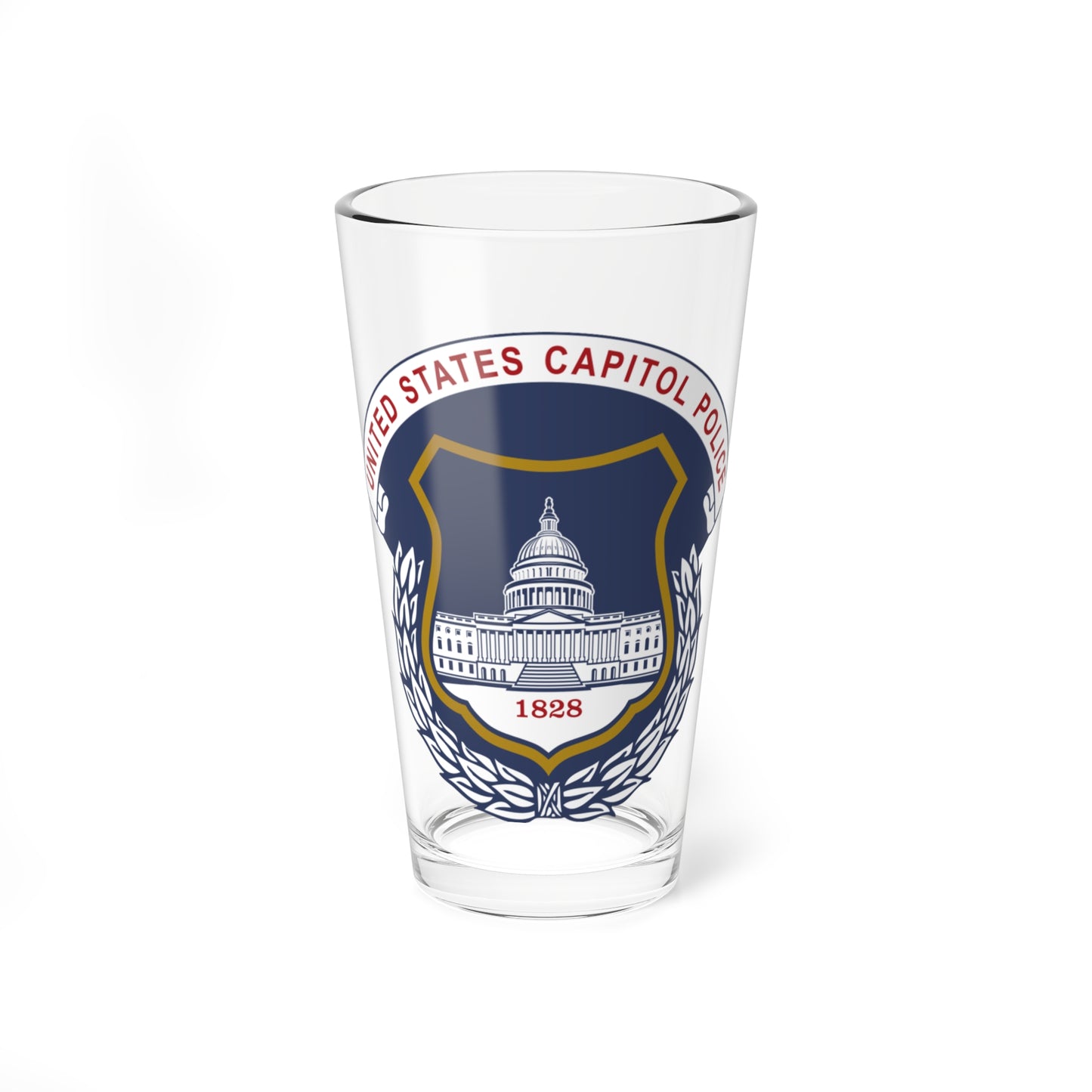 Emblem of the United States Capitol Police (United States) (Coat of Arms) Pint Glass 16oz