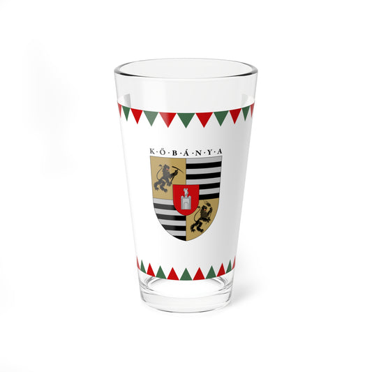 Flag of the 10th District of Budapest ceremonial variant (Hungary) Pint Glass 16oz