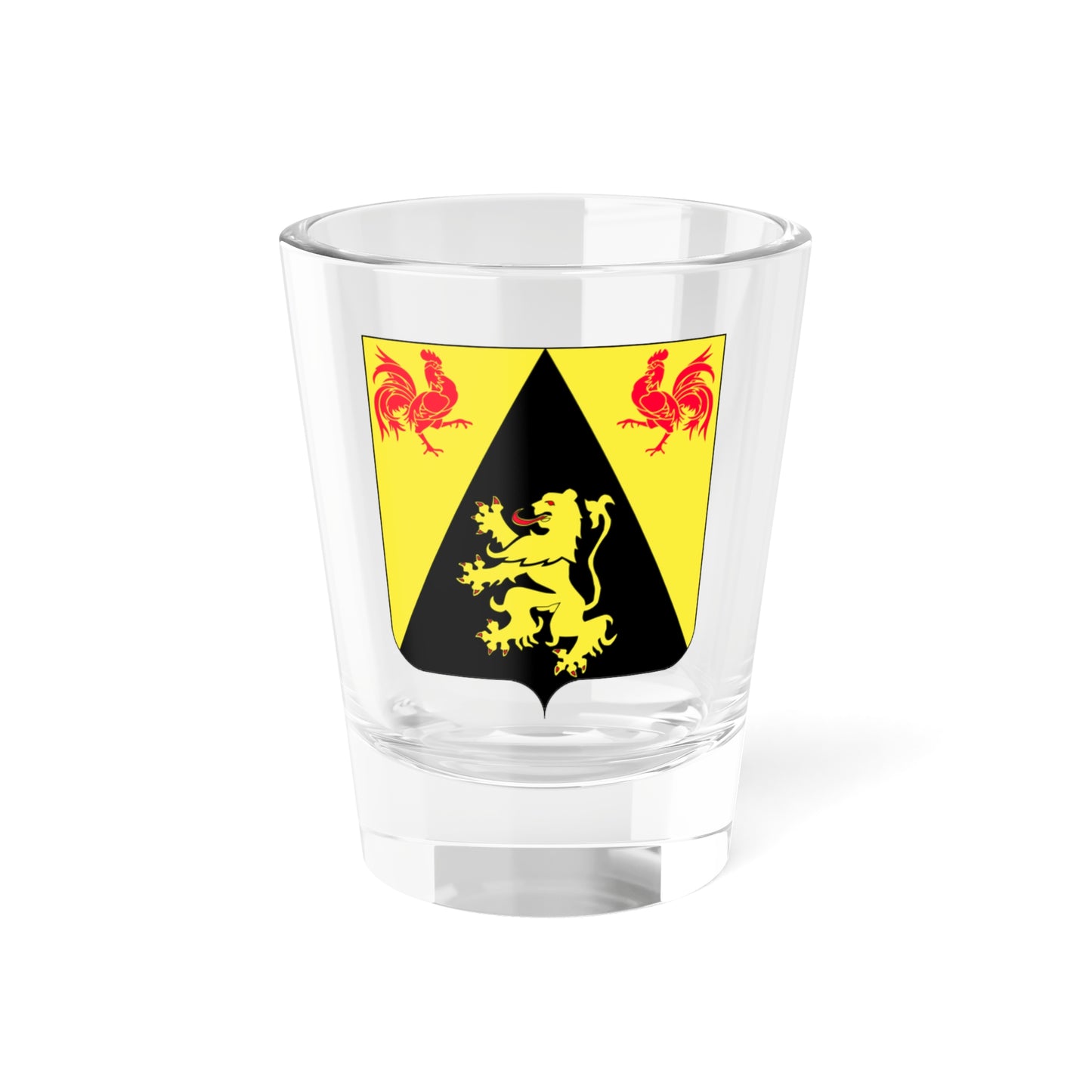Héraldique Province BE Brabant Wallon (Belgium) (Coat of Arms) Shot Glass 1.5oz