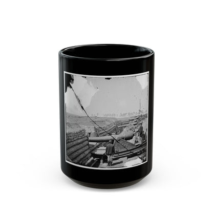 Fort Brady, Va. Battery Of Parrott Guns Manned By Company C, 1st Connecticut Heavy Artillery (U.S. Civil War) Black Coffee Mug