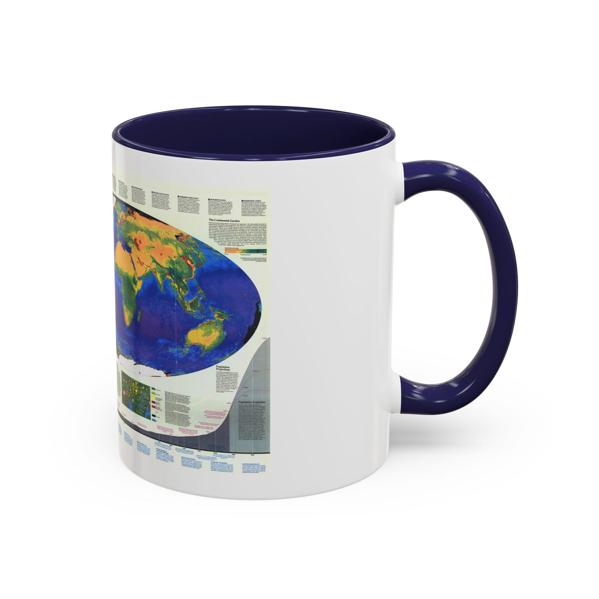 World Map - Endangered Earth (Map) Accent Coffee Mug