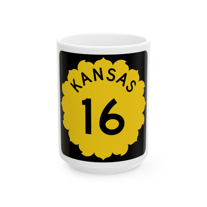 K-16 1962 (Kansas) (Road Sign) White Coffee Mug