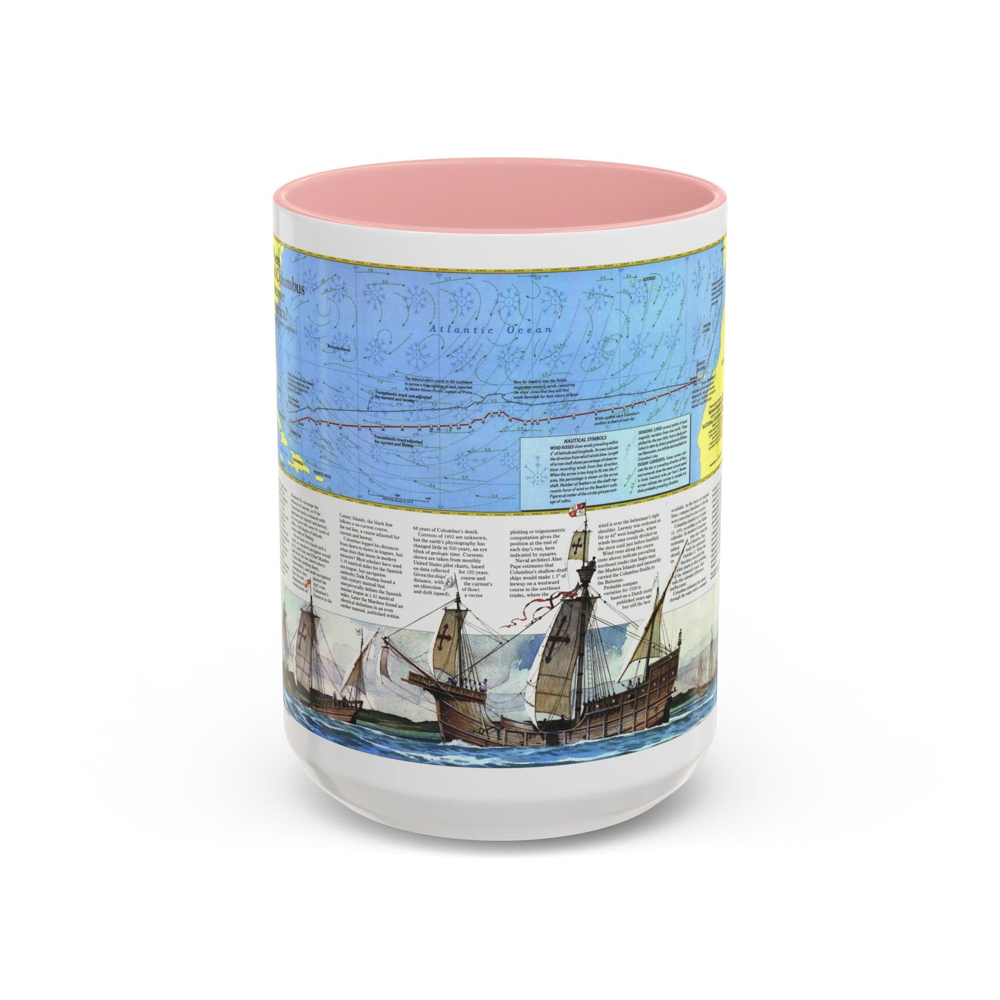 Americas - Where Did Columbus Discover America (1987) (Map) Accent Coffee Mug