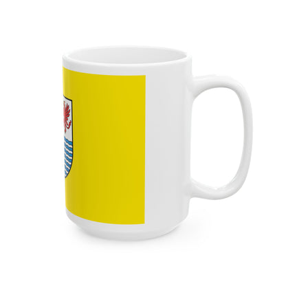 Flag of Mecklenburgische Seenplatte Germany - White Coffee Mug-Go Mug Yourself