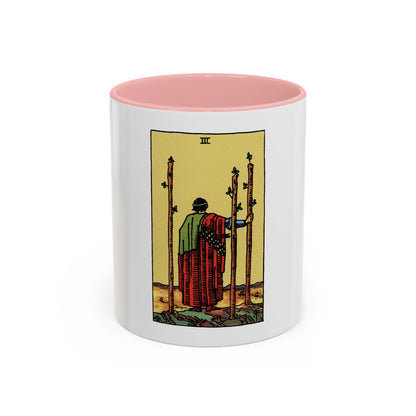 The 3 of Wands (Tarot Card) Accent Coffee Mug