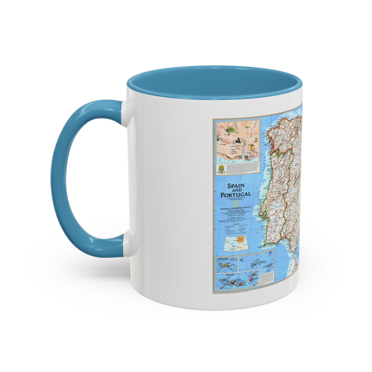 Spain and Portugal (1998) (Map) Accent Coffee Mug