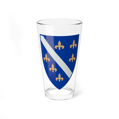 Unofficial version of the coat of arms of the Republic of Bosnia and Herzegovina 1992 - 1998 (Bosnia and Herzegovina) (Coat of Arms) Pint Glass 16oz