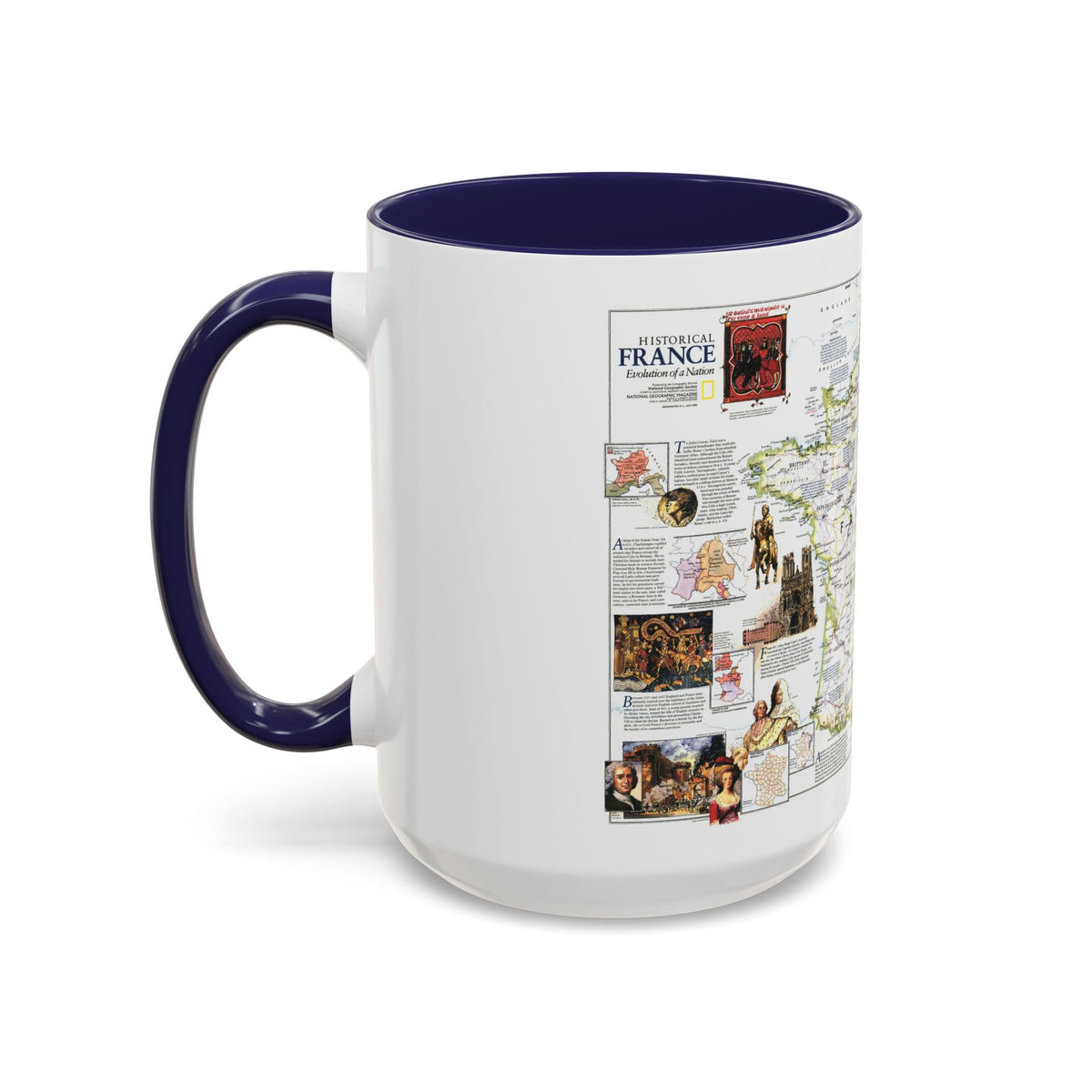 France- - Historical Evolution of a Nation (1989) (Map) Accent Coffee Mug