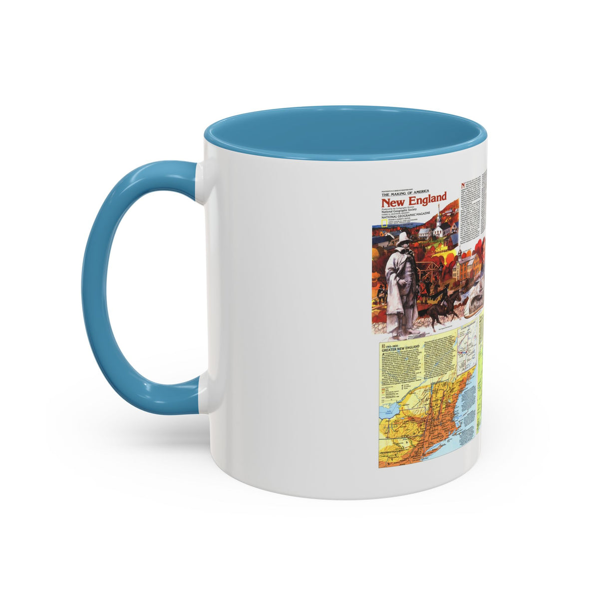 USA - New England 2 (1987) (Map) Accent Coffee Mug