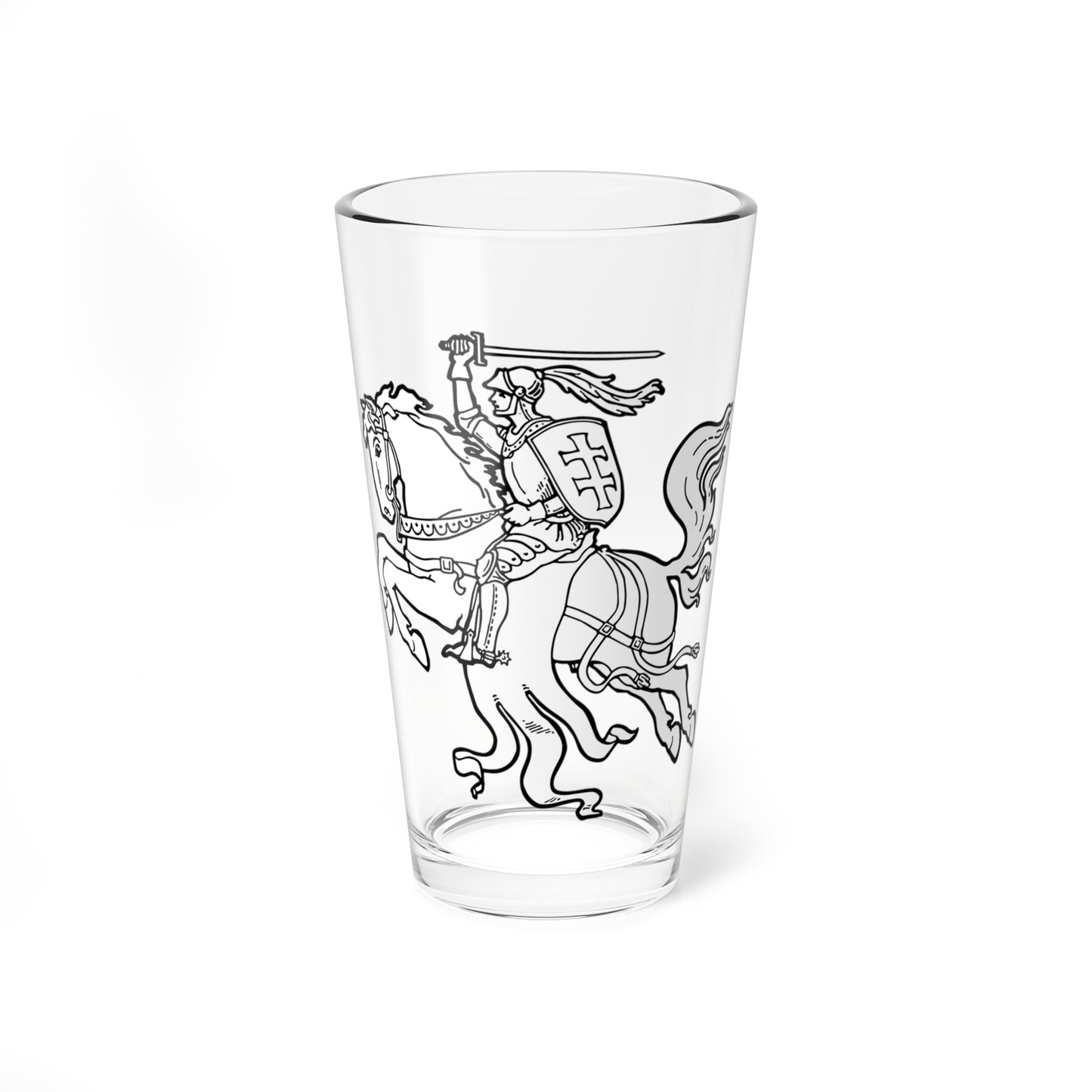 Vytis of Antanas Žmuidzinavičius 1917 - white (Lithuania) (Coat of Arms) Pint Glass 16oz