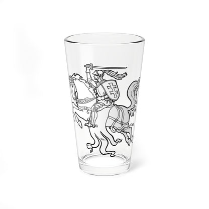 Vytis of Antanas Žmuidzinavičius 1917 - white (Lithuania) (Coat of Arms) Pint Glass 16oz