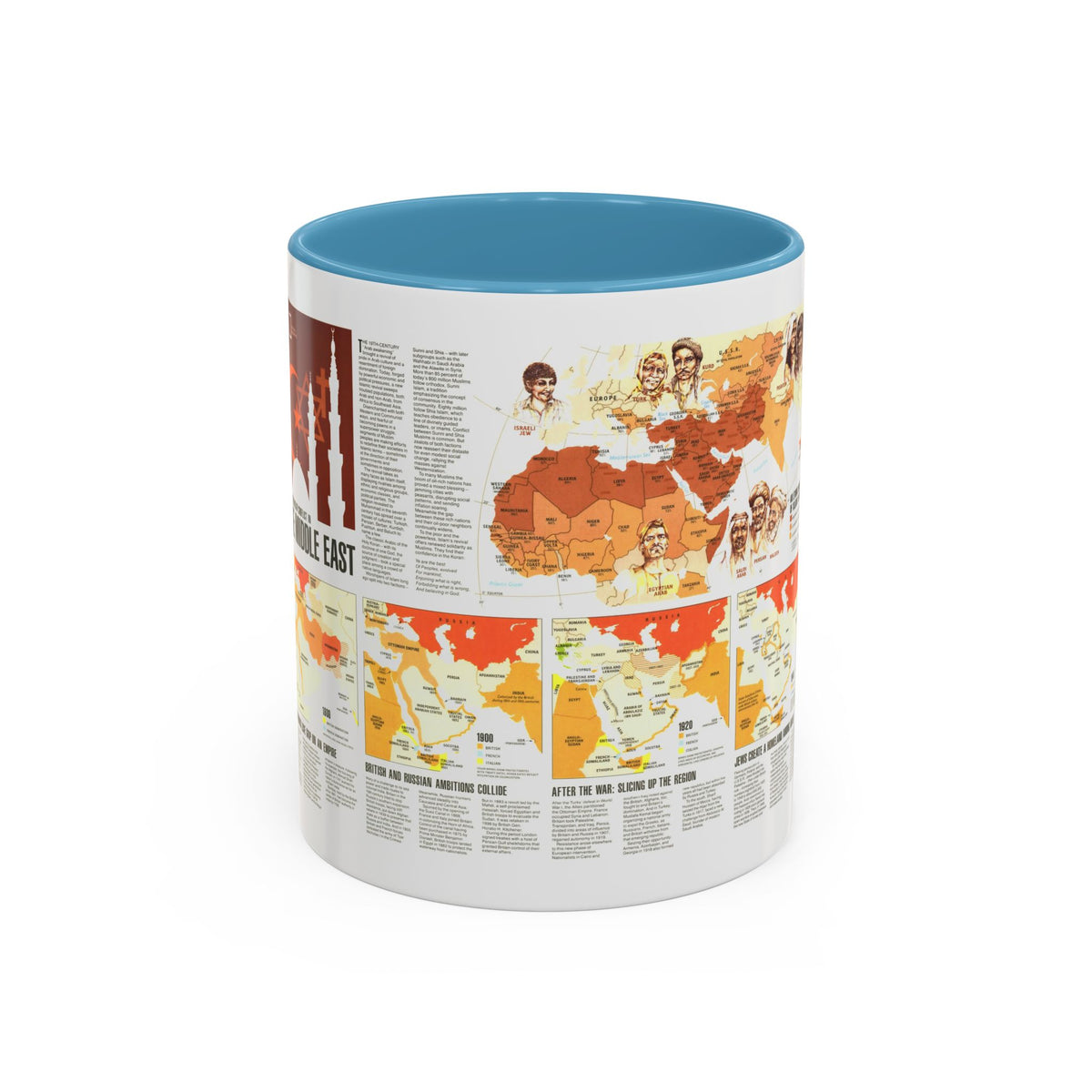 Middle East - Two Centuries of Conflict (1980) (Map) Accent Coffee Mug