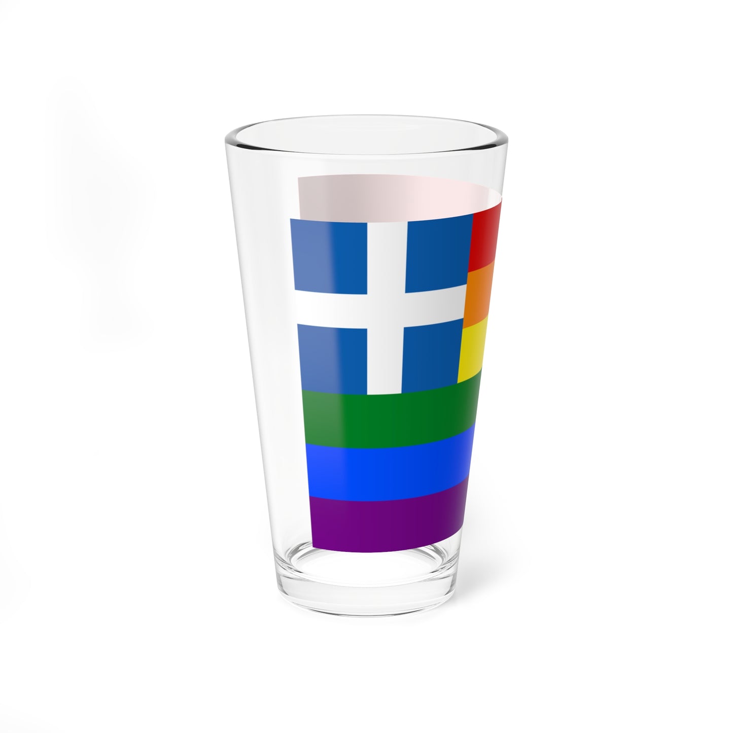 LGBTQ Greek Pride Flag (Greece) Pint Glass 16oz