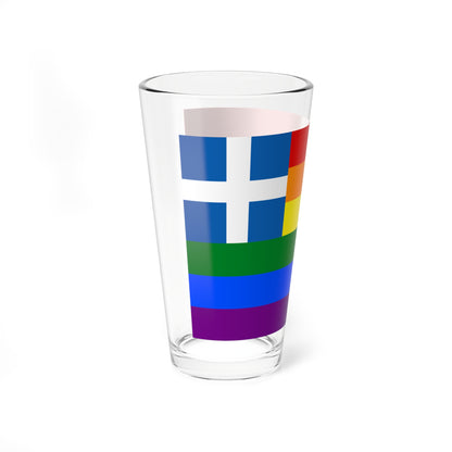 LGBTQ Greek Pride Flag (Greece) Pint Glass 16oz