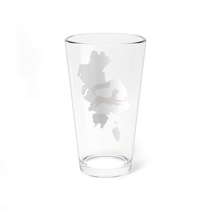 Flag-map of Ufa (Russia) Pint Glass 16oz
