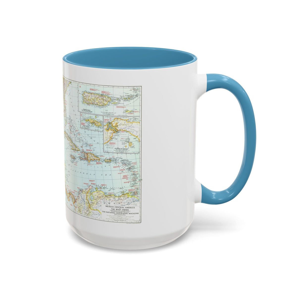 Central America & West Indies (1939) (Map) Accent Coffee Mug