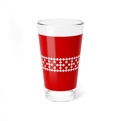 Dovzhky Khmelnytskyi Oblast flag (Ukraine) Pint Glass 16oz