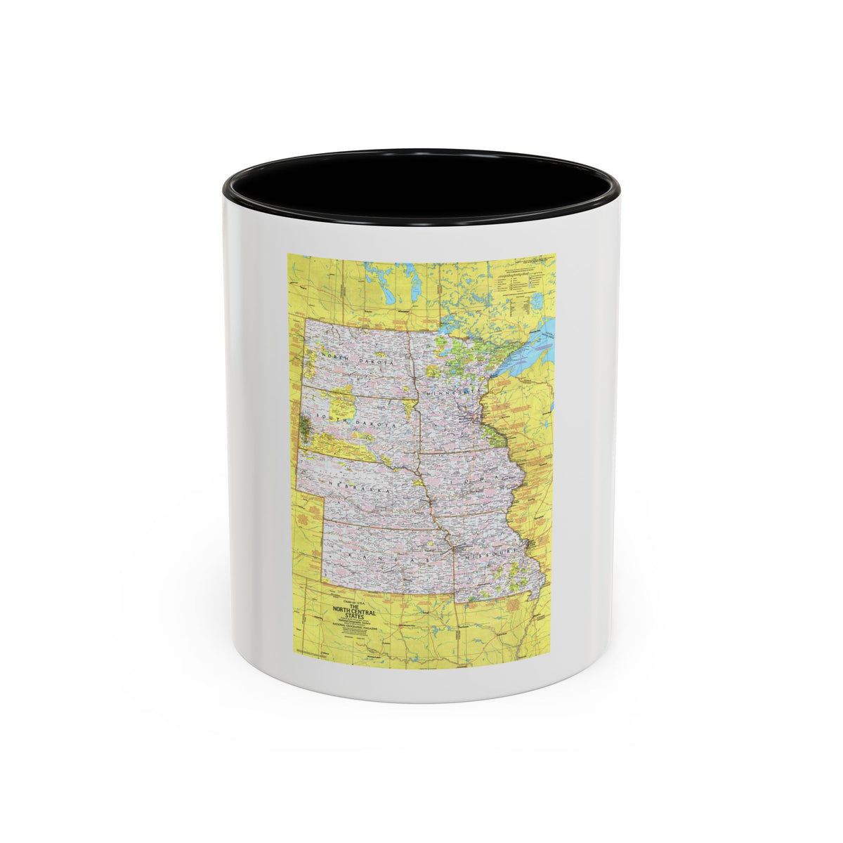USA - North Central States 1 (1974) (Map) Accent Coffee Mug